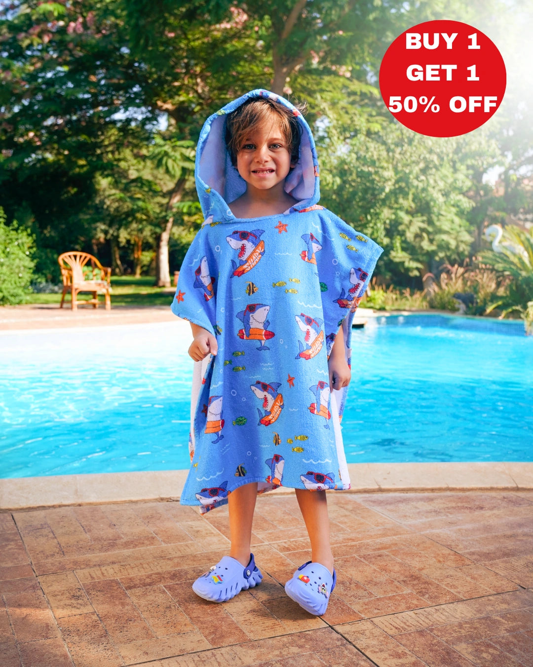 Shark Kids Poncho - Shark