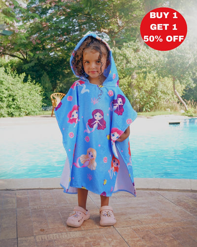 Mermaid Kids Poncho - Mermaid